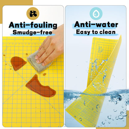 Premium Self Healing Cutting Mat 18" x 12", A3 Sewing Mat, Lemon Yellow | Non-slip, 5-Ply Double-Sided, Rotary Cutting Mat for Sewing, Quilting Crafts Cutting Fabric Scrapbooking Modeling Projects