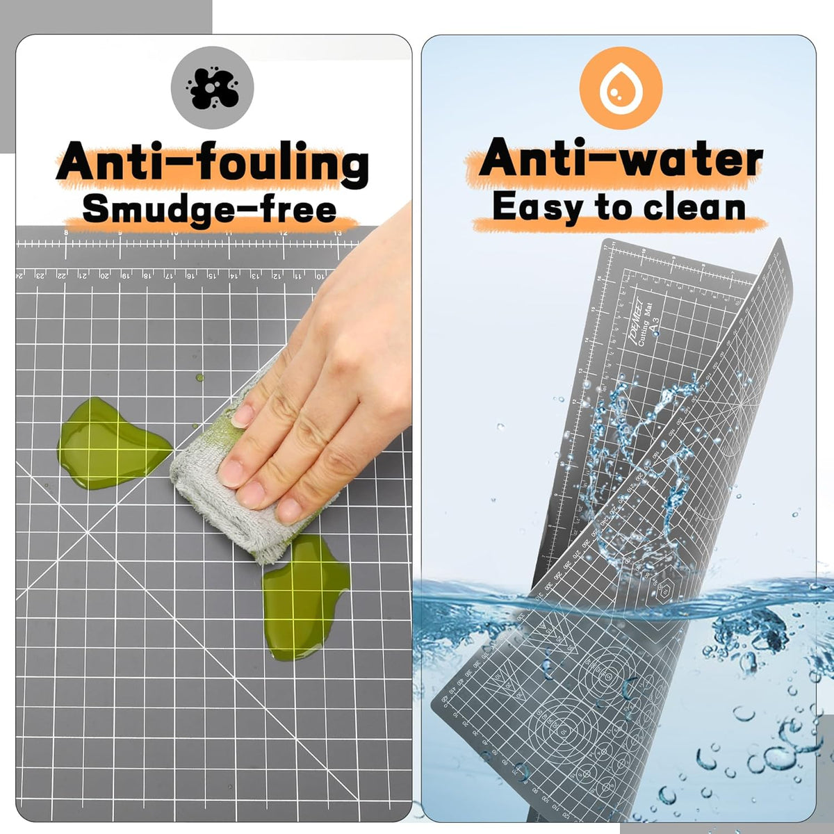 Premium Self Healing Cutting Mat 18" x 12", A3 Sewing Mat, Lemon Yellow | Non-slip, 5-Ply Double-Sided, Rotary Cutting Mat for Sewing, Quilting Crafts Cutting Fabric Scrapbooking Modeling Projects