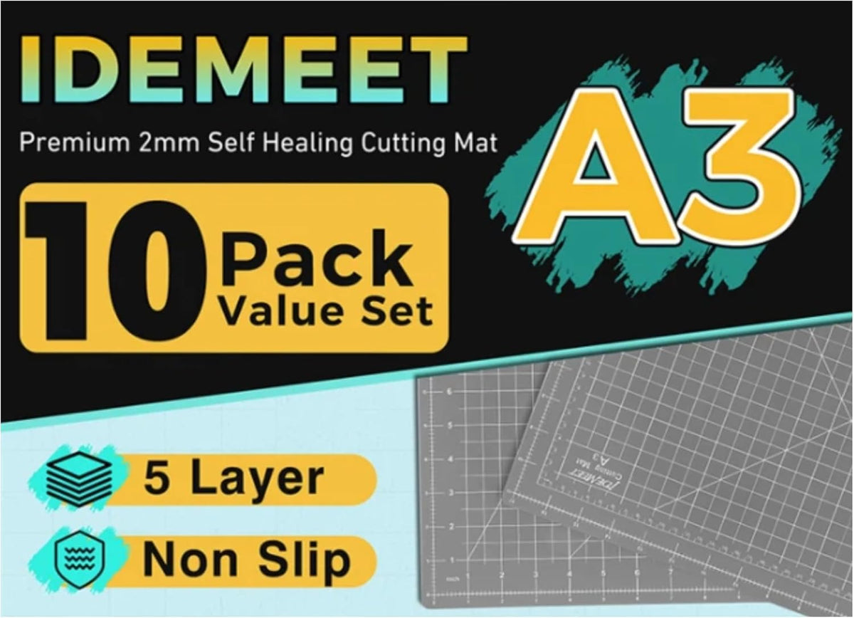 Premium Self Healing Cutting Mat 18" x 12", A3 Sewing Mat, Lemon Yellow | Non-slip, 5-Ply Double-Sided, Rotary Cutting Mat for Sewing, Quilting Crafts Cutting Fabric Scrapbooking Modeling Projects
