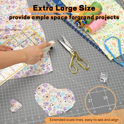 Premium Self Healing Cutting Mat 18" x 12", A3 Sewing Mat, Lemon Yellow | Non-slip, 5-Ply Double-Sided, Rotary Cutting Mat for Sewing, Quilting Crafts Cutting Fabric Scrapbooking Modeling Projects