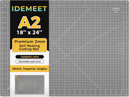 Premium Self Healing Cutting Mat 18" x 12", A3 Sewing Mat, Lemon Yellow | Non-slip, 5-Ply Double-Sided, Rotary Cutting Mat for Sewing, Quilting Crafts Cutting Fabric Scrapbooking Modeling Projects