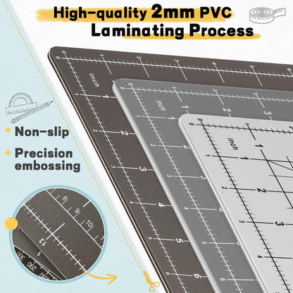 Premium Self Healing Cutting Mat 18" x 12", A3 Sewing Mat, Lemon Yellow | Non-slip, 5-Ply Double-Sided, Rotary Cutting Mat for Sewing, Quilting Crafts Cutting Fabric Scrapbooking Modeling Projects