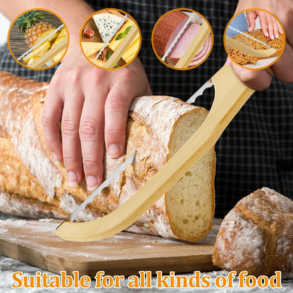 2 Pack Bread Slicer with Replacement Serrated Blades for Homemade Bread