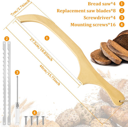 2 Pack Bread Slicer with Replacement Serrated Blades for Homemade Bread