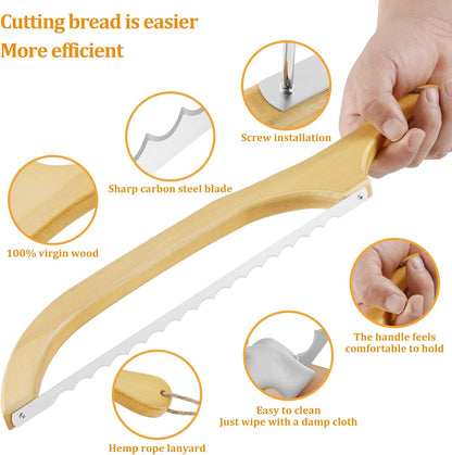 2 Pack Bread Slicer with Replacement Serrated Blades for Homemade Bread