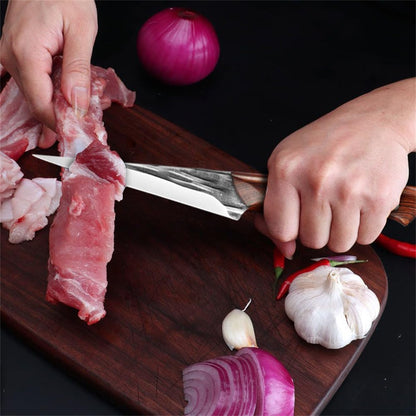 Brisket Trimming Knife,Fillet Knife for Meat,Curved Boning Knives 7 Inch, Hand Forged Meat Trimming Knife,Japanese Boning Knife Meat Butcher Knife for Fish Chincken Gift for Dad