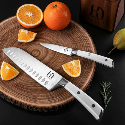 KnifeSaga 15 Pcs Japanese Knife Set with Sharpener, Premuim, Razor Sharp