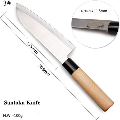 Waterboss Sushi & Sashimi Chef’s Knives,Set of 5 Japanese Sushi Chef Knives - Sashimi-Santoku-Nakiri-Deba Knife,Ultra High Carbon Steel Blades