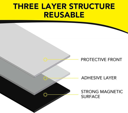 Adhesive Magnetic Sheets, |4" x 6"| 18 Packs, Flexible Magnet Sheets with Adhesive for Crafts, Photos and Die Storage, Easy Peel and Stick, Easy to Cut into Any Shape/Size (4" x 6"-18P)