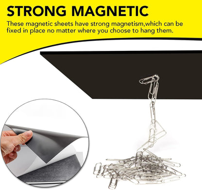 Adhesive Magnetic Sheets, |4" x 6"| 18 Packs, Flexible Magnet Sheets with Adhesive for Crafts, Photos and Die Storage, Easy Peel and Stick, Easy to Cut into Any Shape/Size (4" x 6"-18P)