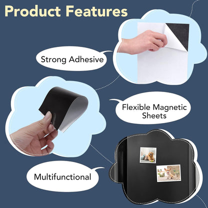 Adhesive Magnetic Sheets, |4" x 6"| 18 Packs, Flexible Magnet Sheets with Adhesive for Crafts, Photos and Die Storage, Easy Peel and Stick, Easy to Cut into Any Shape/Size (4" x 6"-18P)
