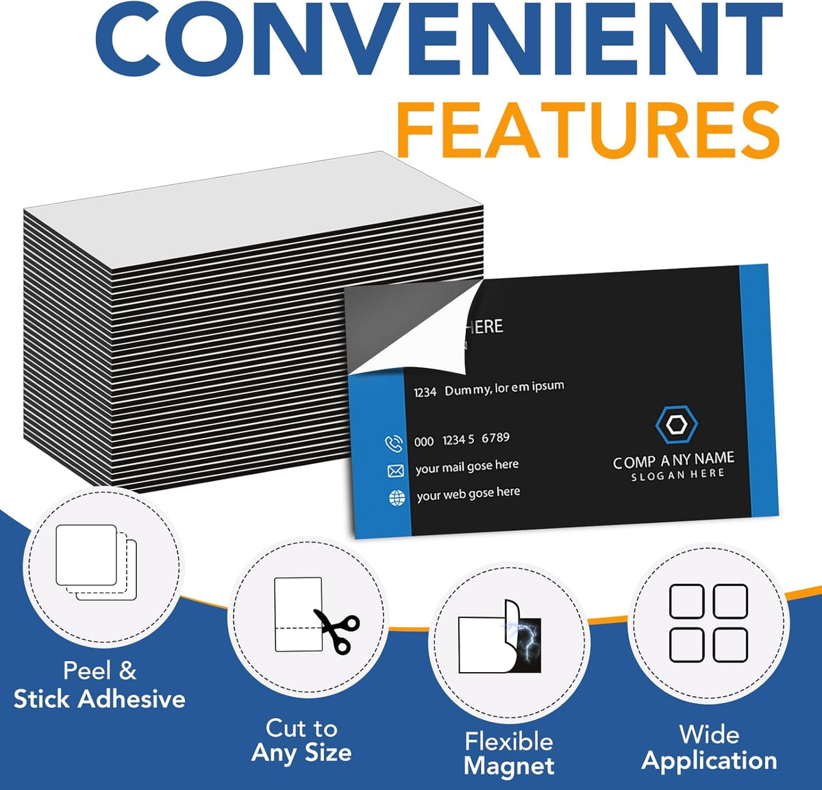Adhesive Magnetic Sheets, |4" x 6"| 18 Packs, Flexible Magnet Sheets with Adhesive for Crafts, Photos and Die Storage, Easy Peel and Stick, Easy to Cut into Any Shape/Size (4" x 6"-18P)