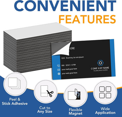 Adhesive Magnetic Sheets, |4" x 6"| 18 Packs, Flexible Magnet Sheets with Adhesive for Crafts, Photos and Die Storage, Easy Peel and Stick, Easy to Cut into Any Shape/Size (4" x 6"-18P)