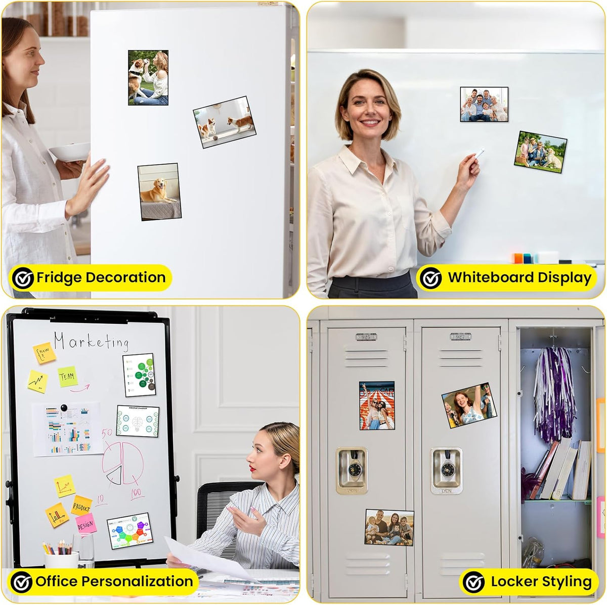 Adhesive Magnetic Sheets, |4" x 6"| 18 Packs, Flexible Magnet Sheets with Adhesive for Crafts, Photos and Die Storage, Easy Peel and Stick, Easy to Cut into Any Shape/Size (4" x 6"-18P)