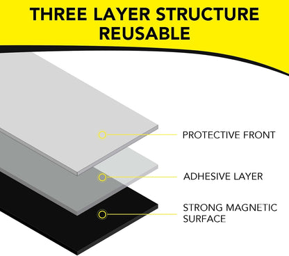 Adhesive Magnetic Sheets, |4" x 6"| 18 Packs, Flexible Magnet Sheets with Adhesive for Crafts, Photos and Die Storage, Easy Peel and Stick, Easy to Cut into Any Shape/Size (4" x 6"-18P)
