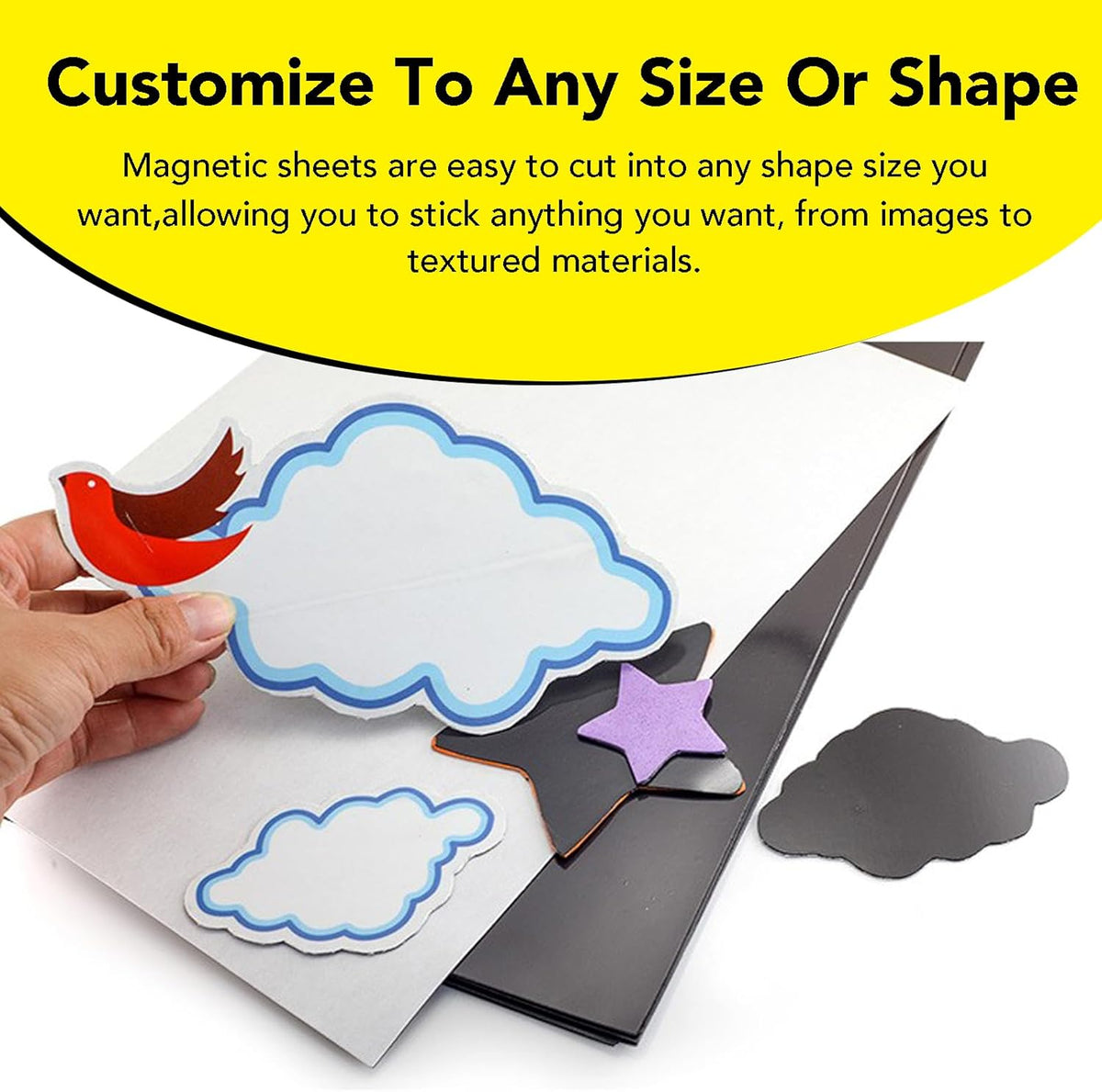 Adhesive Magnetic Sheets, |4" x 6"| 18 Packs, Flexible Magnet Sheets with Adhesive for Crafts, Photos and Die Storage, Easy Peel and Stick, Easy to Cut into Any Shape/Size (4" x 6"-18P)