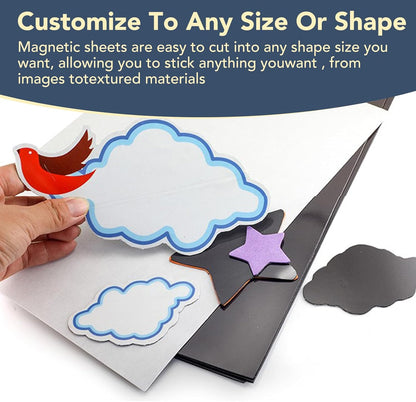 Adhesive Magnetic Sheets, |4" x 6"| 18 Packs, Flexible Magnet Sheets with Adhesive for Crafts, Photos and Die Storage, Easy Peel and Stick, Easy to Cut into Any Shape/Size (4" x 6"-18P)