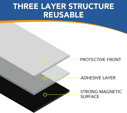 Adhesive Magnetic Sheets, |4" x 6"| 18 Packs, Flexible Magnet Sheets with Adhesive for Crafts, Photos and Die Storage, Easy Peel and Stick, Easy to Cut into Any Shape/Size (4" x 6"-18P)