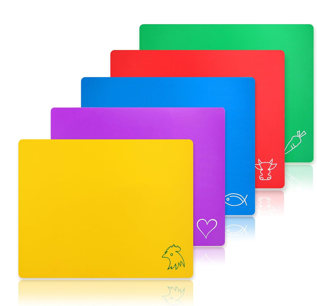 Flexible Cutting Board Set, Assorted Colors, BPA-Free Plastic, 6 Count