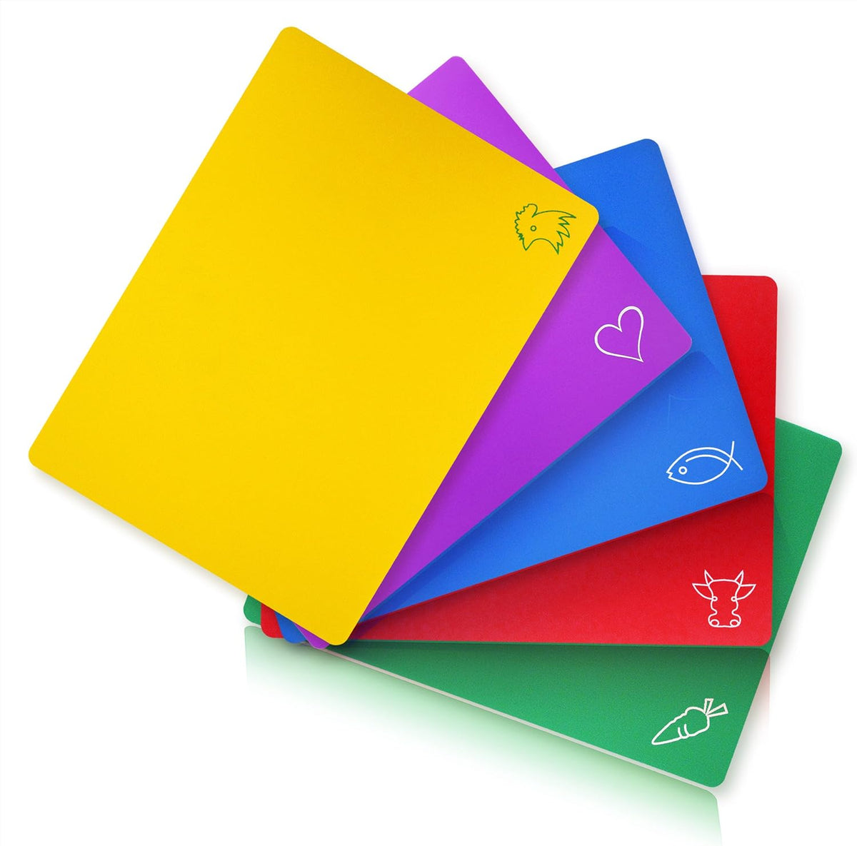 Flexible Cutting Board Set, Assorted Colors, BPA-Free Plastic, 6 Count