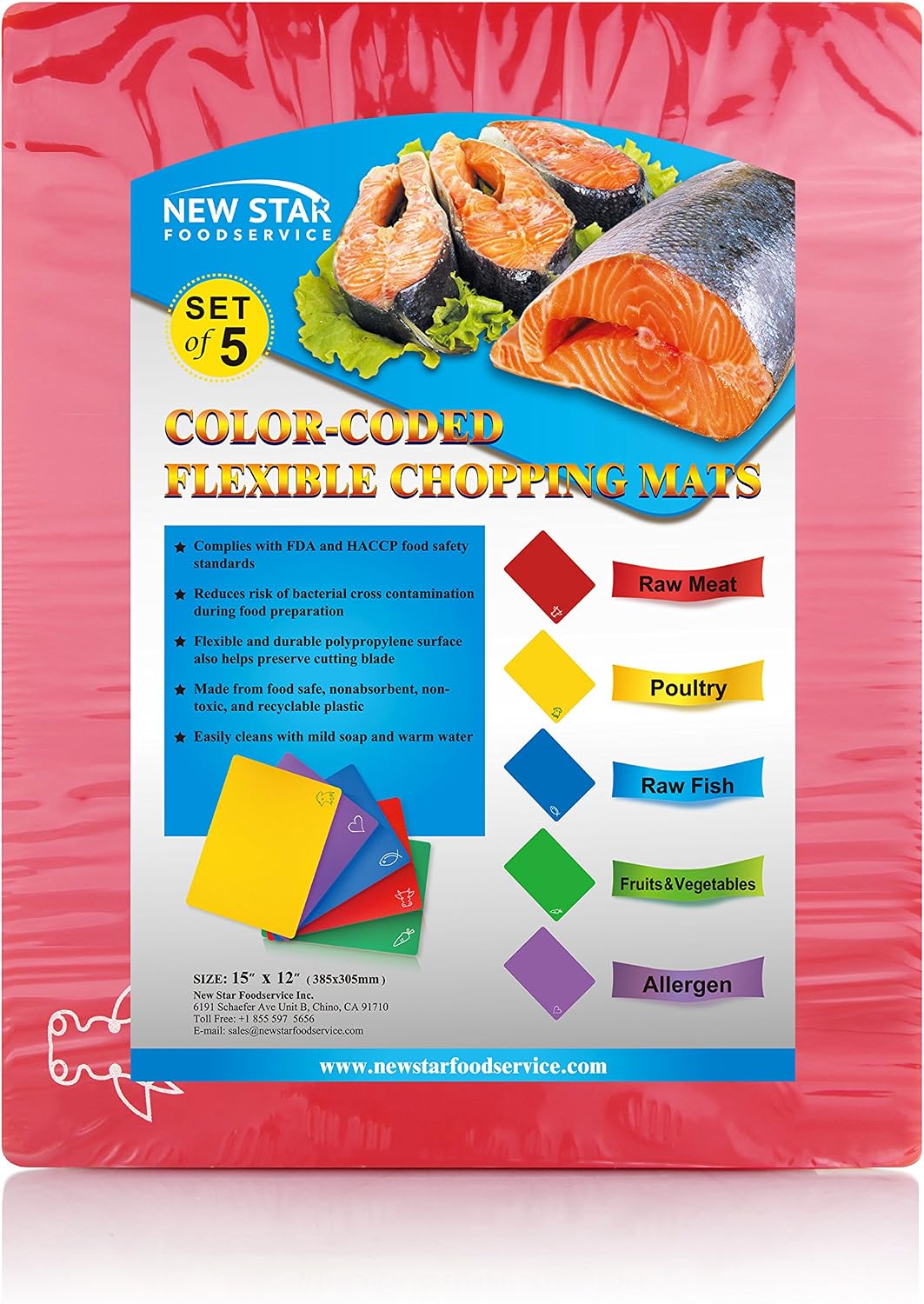Flexible Cutting Board Set, Assorted Colors, BPA-Free Plastic, 6 Count