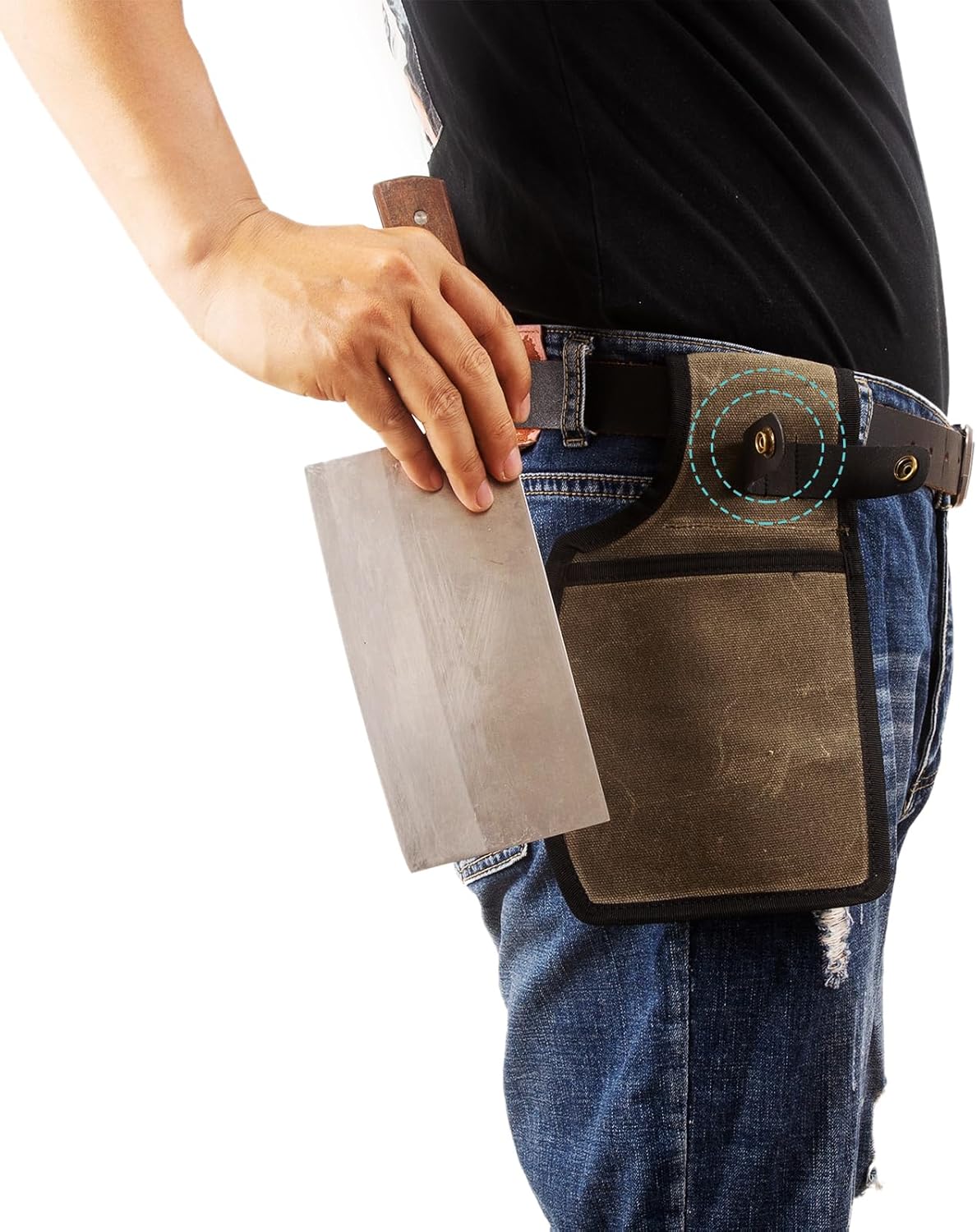 Cleaver Sheath,Universal Wide Knife Protectors,Durable Butcher Chef Knife Edge Guards,Heavy Duty Cleaver Covers Cleavers Sleeve Holds Your Meat Cleavers Up To 10”Long And 5”Width (Army Green)