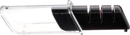 PRO Ceramic Diamond Pull Sharpening System | 3 Step Retractable Sharpener for Straight, Double-Bevel Blades, Knife Sharpener