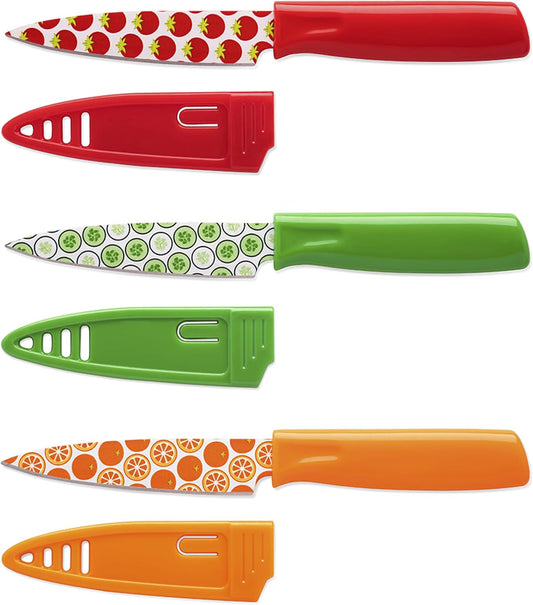Kitchen Essentials Kitchen Tools & Cutlery Collection, Kitchen Accessories & Cutlery, Printed Paring Knife Set, 3-Piece