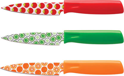 Kitchen Essentials Kitchen Tools & Cutlery Collection, Kitchen Accessories & Cutlery, Printed Paring Knife Set, 3-Piece