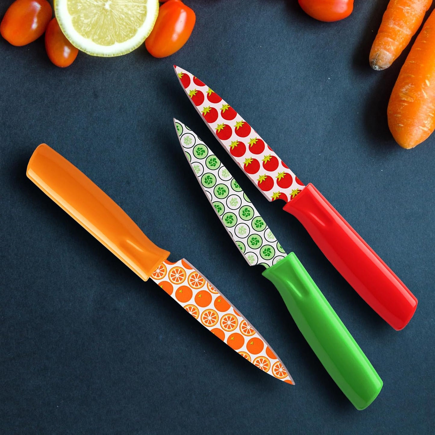 Kitchen Essentials Kitchen Tools & Cutlery Collection, Kitchen Accessories & Cutlery, Printed Paring Knife Set, 3-Piece