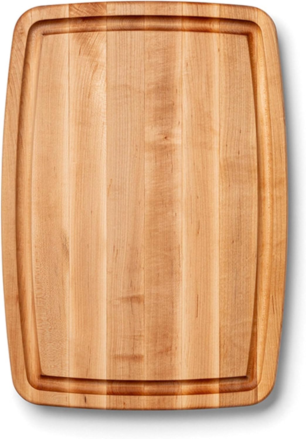 CB Series Rectangular Wooden Maple Cutting Board 24”x18” – 1.5” Thick, 18-lb Reversible Butcher Block with Juice Groove, Edge-Grain & Finger Grips – Made in the USA
