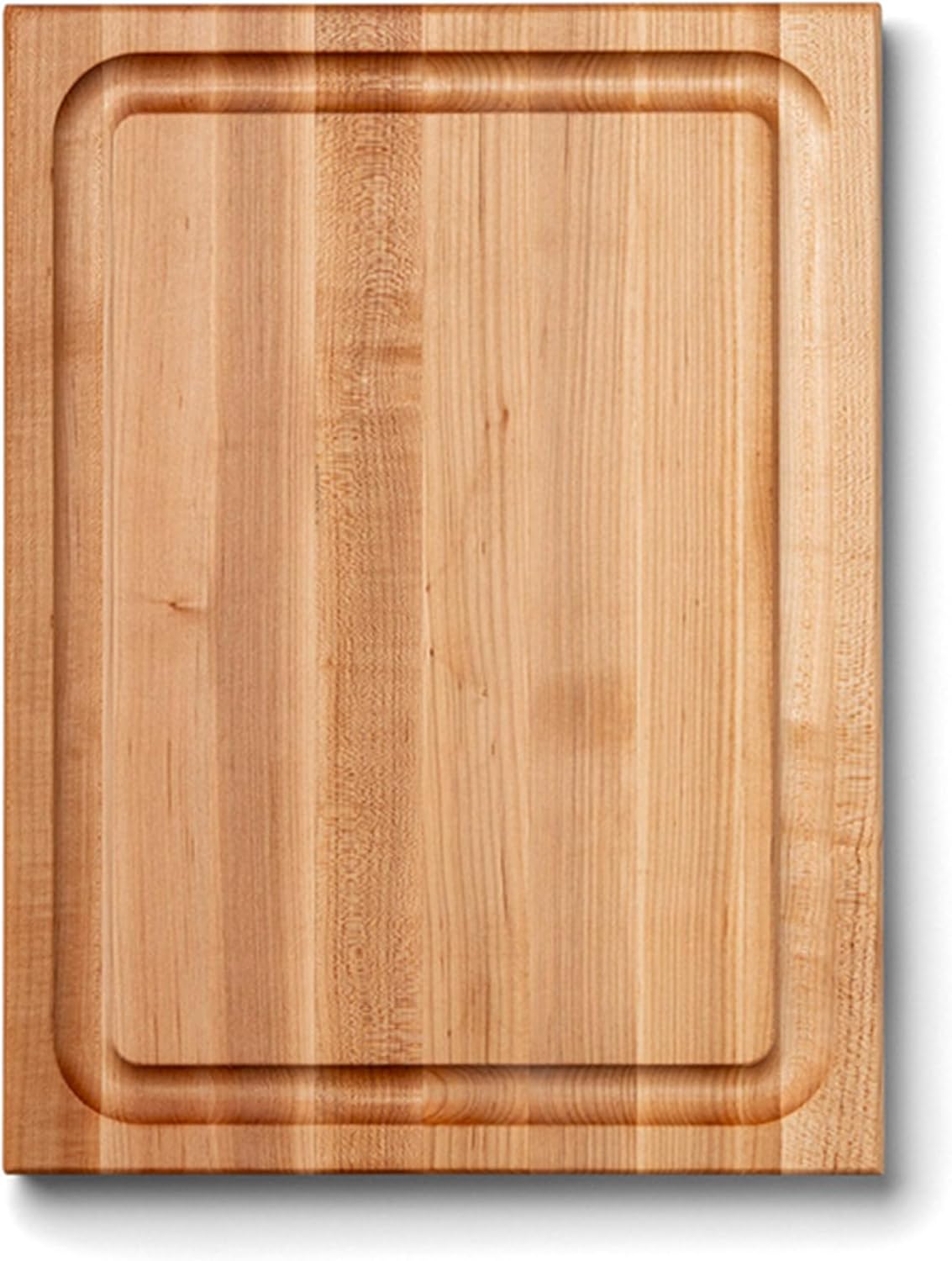 CB Series Rectangular Wooden Maple Cutting Board 24”x18” – 1.5” Thick, 18-lb Reversible Butcher Block with Juice Groove, Edge-Grain & Finger Grips – Made in the USA