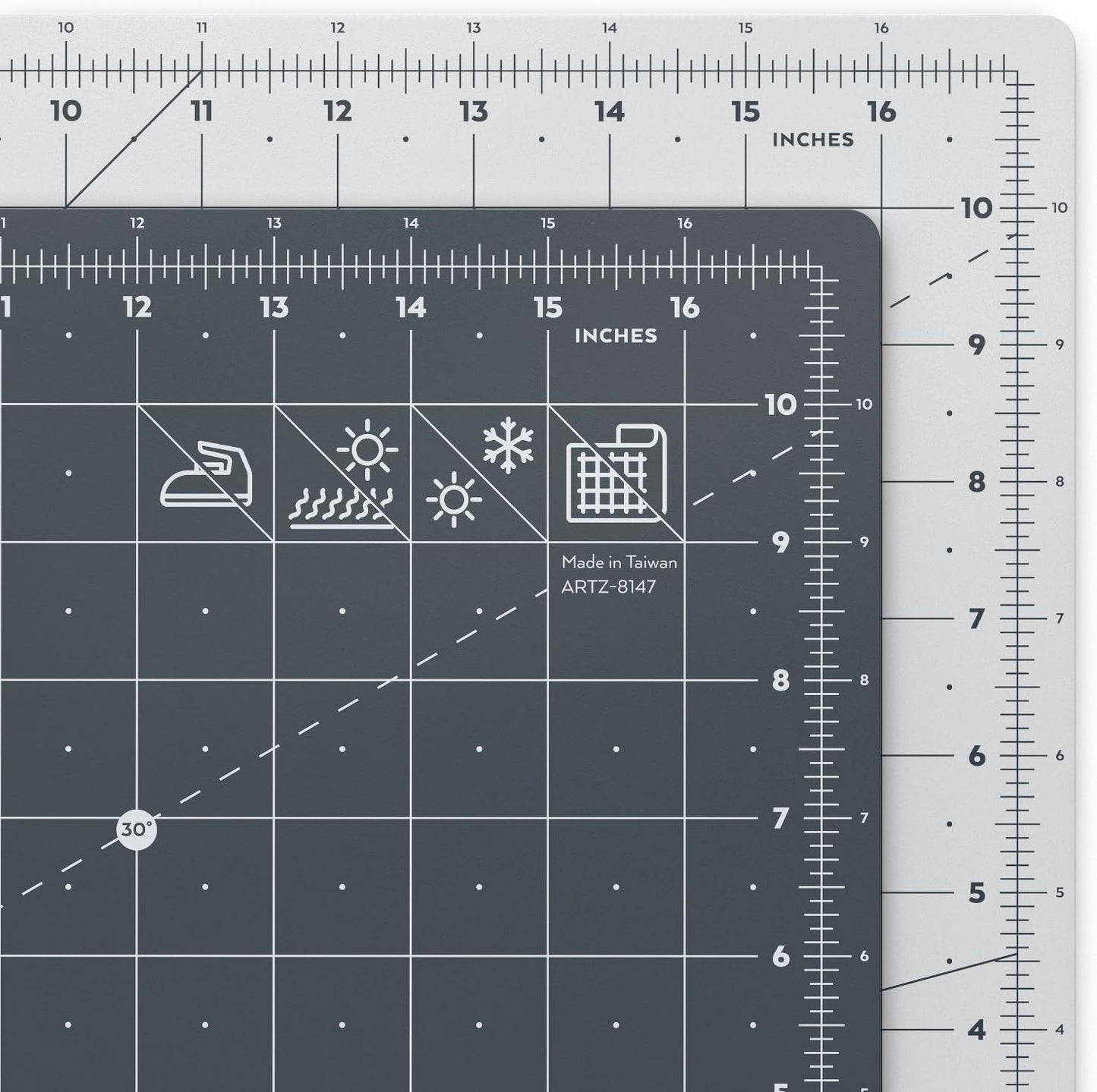 Self Healing Rotary Cutting Mat, 12"x18" with Grid & Non Slip Surface for Fabric, Paper, Vinyl, Plastic, Eco Friendly, Durable & Flexible, Great for Crafts, Quilting, Sewing, Scrapbooking