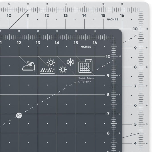Self Healing Rotary Cutting Mat, 12"x18" with Grid & Non Slip Surface for Fabric, Paper, Vinyl, Plastic, Eco Friendly, Durable & Flexible, Great for Crafts, Quilting, Sewing, Scrapbooking