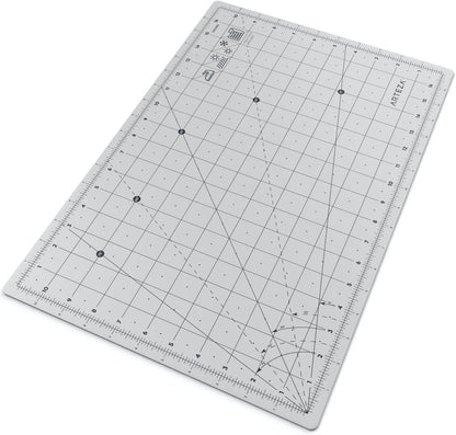 Self Healing Rotary Cutting Mat, 12"x18" with Grid & Non Slip Surface for Fabric, Paper, Vinyl, Plastic, Eco Friendly, Durable & Flexible, Great for Crafts, Quilting, Sewing, Scrapbooking