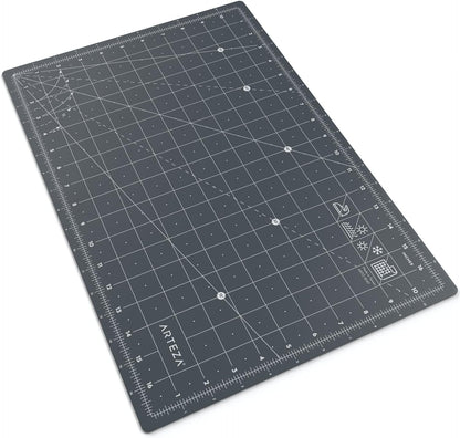 Self Healing Rotary Cutting Mat, 12"x18" with Grid & Non Slip Surface for Fabric, Paper, Vinyl, Plastic, Eco Friendly, Durable & Flexible, Great for Crafts, Quilting, Sewing, Scrapbooking