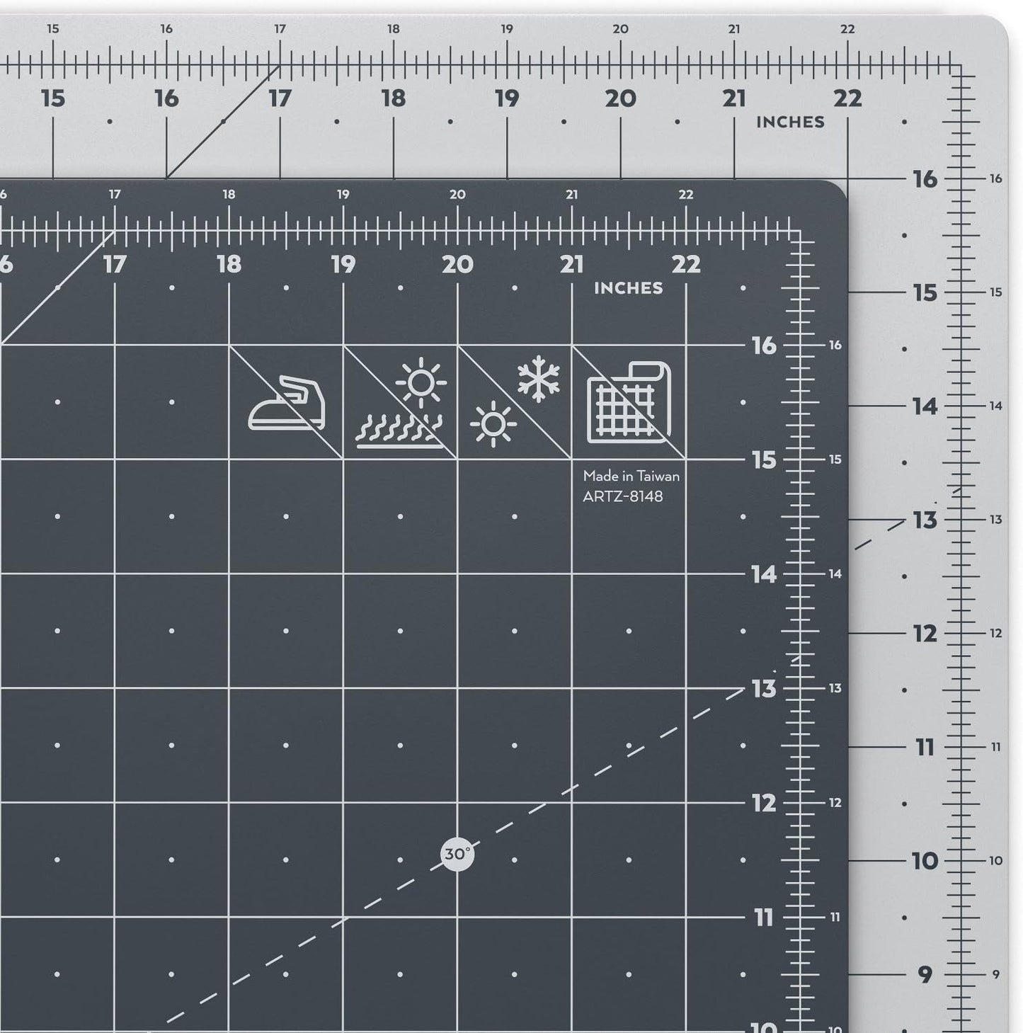 Self Healing Rotary Cutting Mat, 12"x18" with Grid & Non Slip Surface for Fabric, Paper, Vinyl, Plastic, Eco Friendly, Durable & Flexible, Great for Crafts, Quilting, Sewing, Scrapbooking