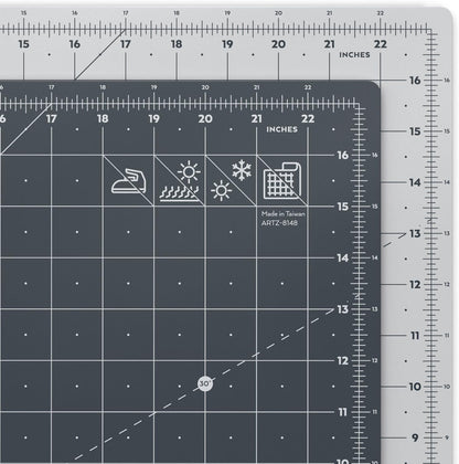 Self Healing Rotary Cutting Mat, 12"x18" with Grid & Non Slip Surface for Fabric, Paper, Vinyl, Plastic, Eco Friendly, Durable & Flexible, Great for Crafts, Quilting, Sewing, Scrapbooking