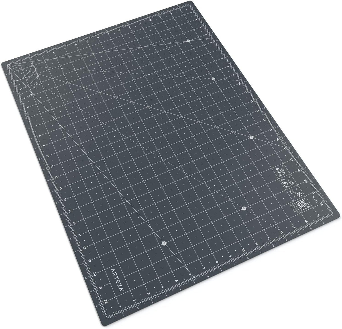 Self Healing Rotary Cutting Mat, 12"x18" with Grid & Non Slip Surface for Fabric, Paper, Vinyl, Plastic, Eco Friendly, Durable & Flexible, Great for Crafts, Quilting, Sewing, Scrapbooking