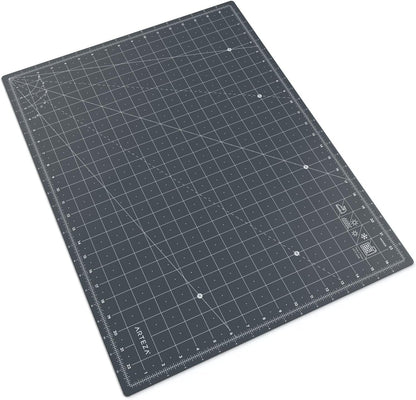Self Healing Rotary Cutting Mat, 12"x18" with Grid & Non Slip Surface for Fabric, Paper, Vinyl, Plastic, Eco Friendly, Durable & Flexible, Great for Crafts, Quilting, Sewing, Scrapbooking