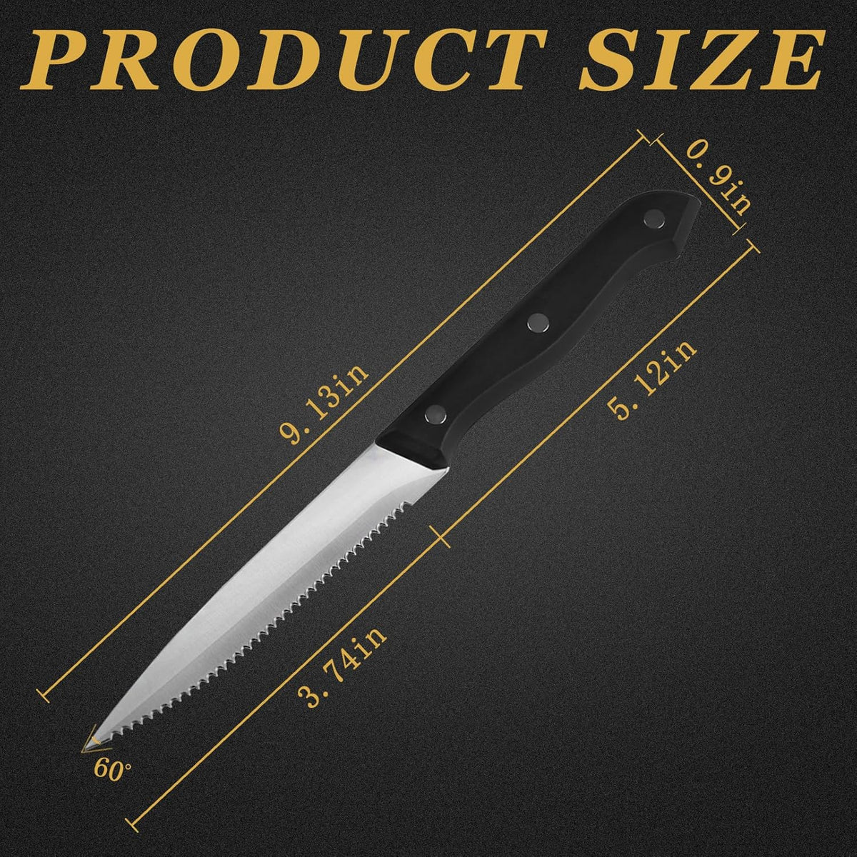 Steak Knives Set, Premium Stainless Steel Steak Knives Set of 4, Lightweight & Durable Steak Knife, Professional Kitchen Knife Dishwasher Safe