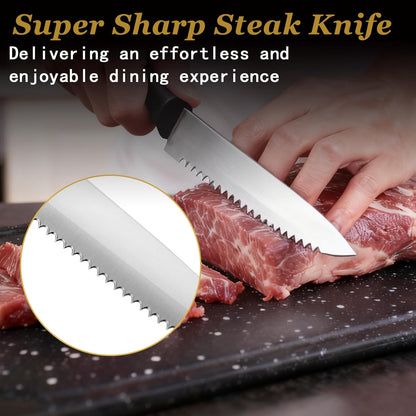 Steak Knives Set, Premium Stainless Steel Steak Knives Set of 4, Lightweight & Durable Steak Knife, Professional Kitchen Knife Dishwasher Safe