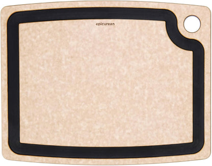 Gourmet Series Cutting Board with Juice Groove, 19.5-Inch by 15-Inch, Natural/Slate