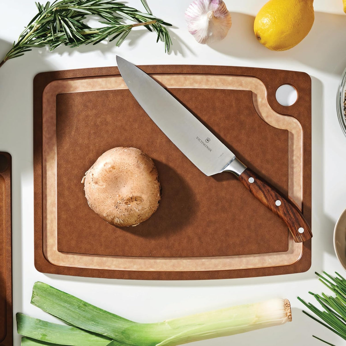 Gourmet Series Cutting Board with Juice Groove, 19.5-Inch by 15-Inch, Natural/Slate