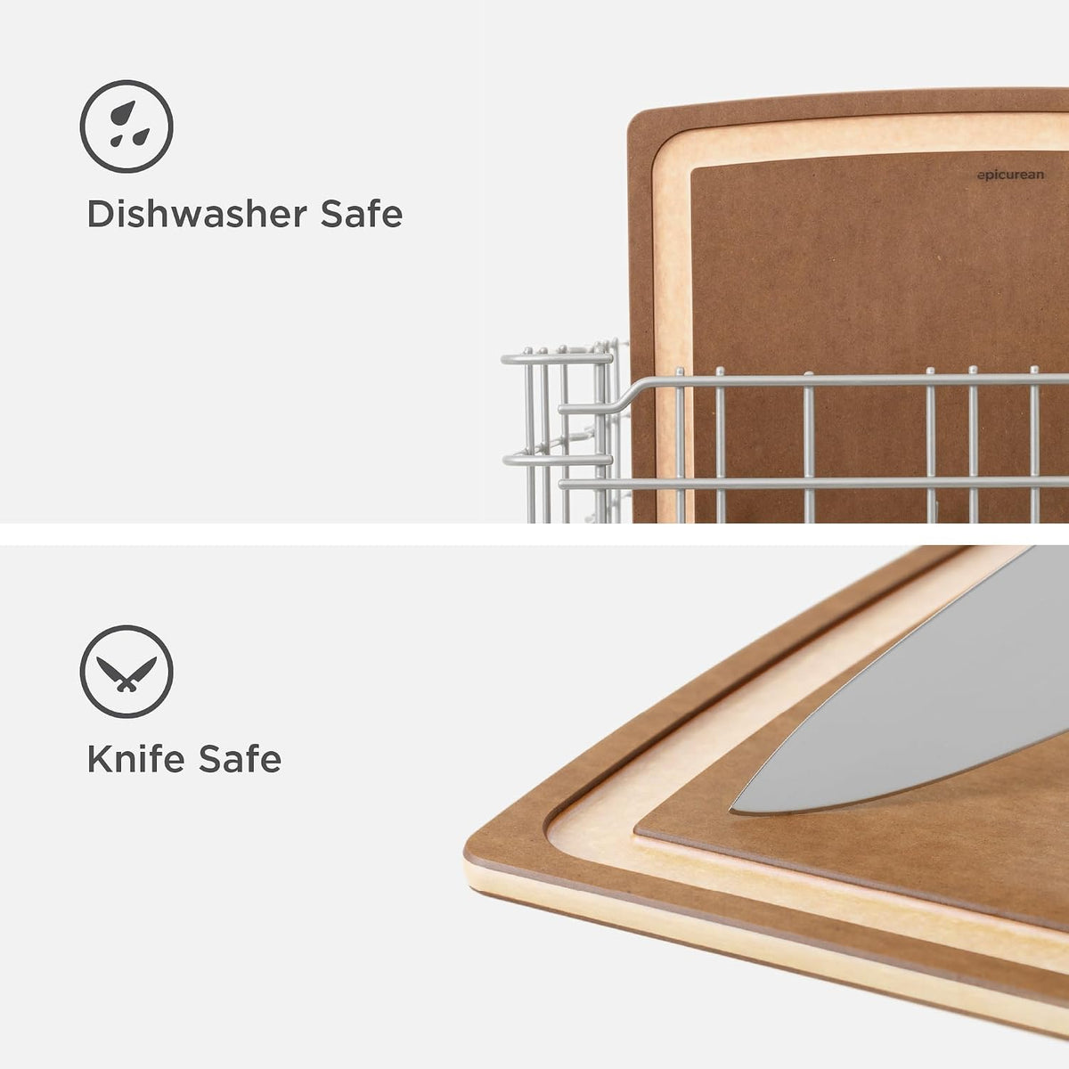 Gourmet Series Cutting Board with Juice Groove, 19.5-Inch by 15-Inch, Natural/Slate