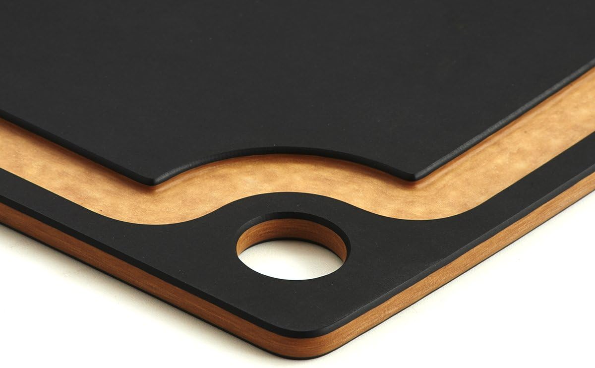 Gourmet Series Cutting Board with Juice Groove, 19.5-Inch by 15-Inch, Natural/Slate