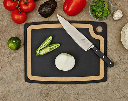 Gourmet Series Cutting Board with Juice Groove, 19.5-Inch by 15-Inch, Natural/Slate