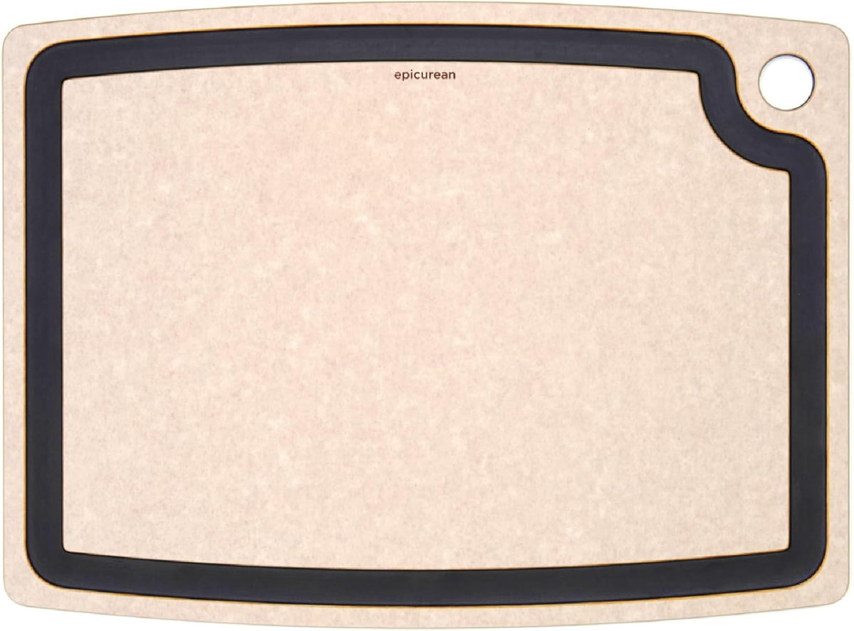 Gourmet Series Cutting Board with Juice Groove, 19.5-Inch by 15-Inch, Natural/Slate