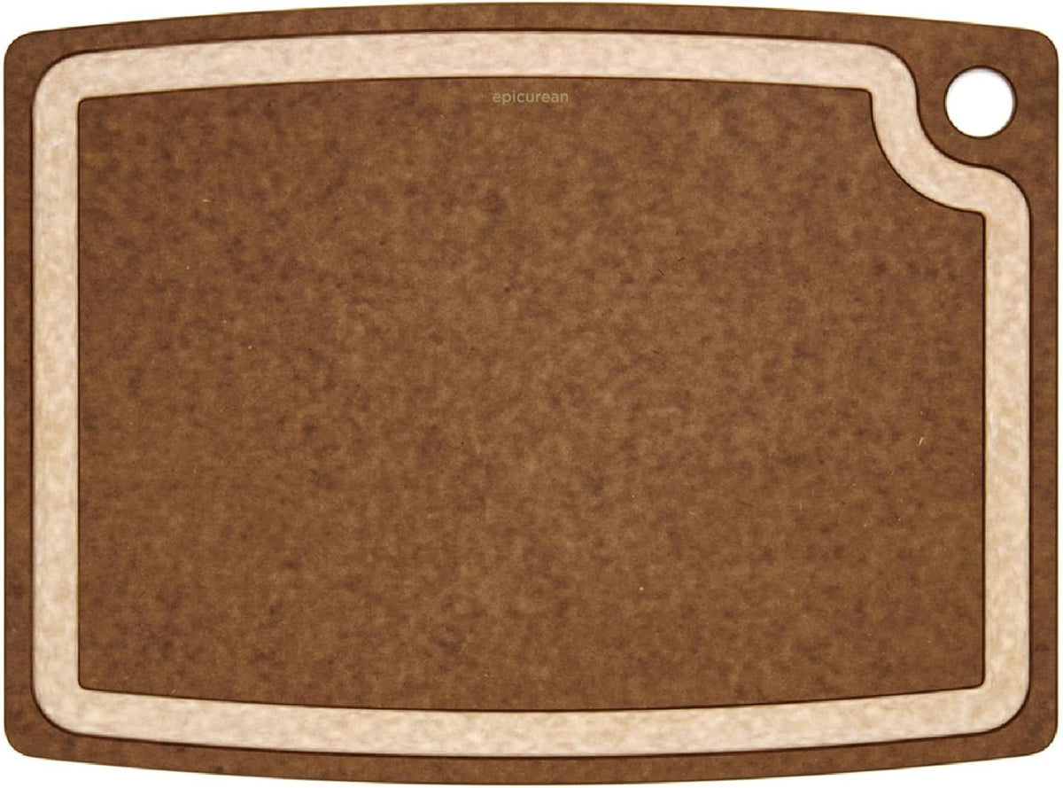 Gourmet Series Cutting Board with Juice Groove, 19.5-Inch by 15-Inch, Natural/Slate
