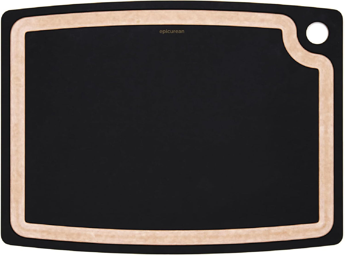Gourmet Series Cutting Board with Juice Groove, 19.5-Inch by 15-Inch, Natural/Slate